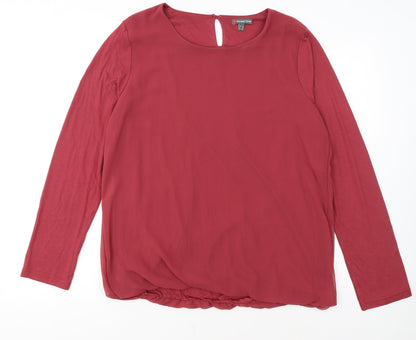 Street One Women's Red Long Sleeve Blouse Size 14 Polyester