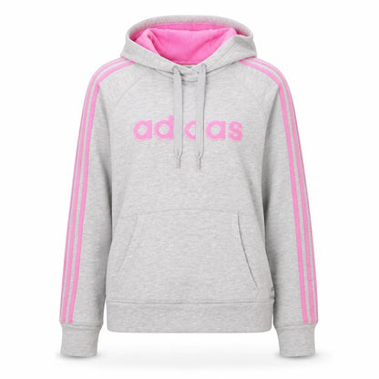 Adidas Womens Grey Pink Hooded Pullover Hoodie Size 12