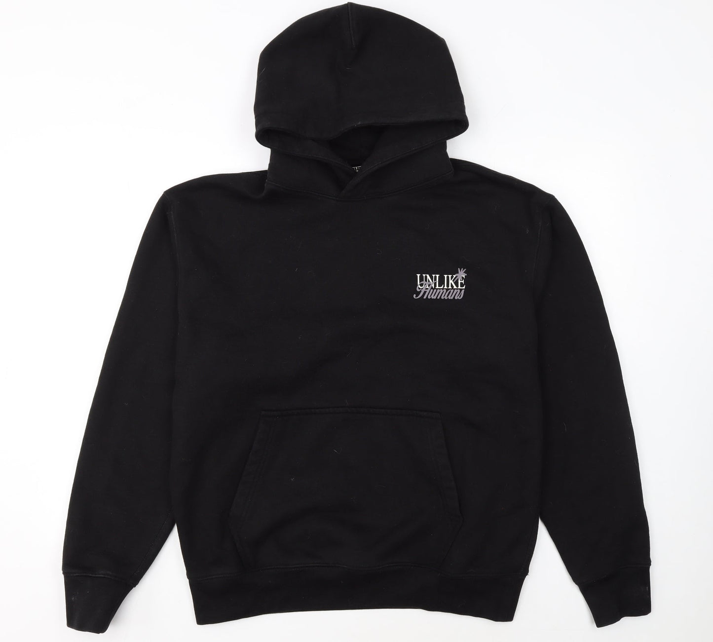 Unlike Humans Men's Black Pullover Hoodie S Graphic Print