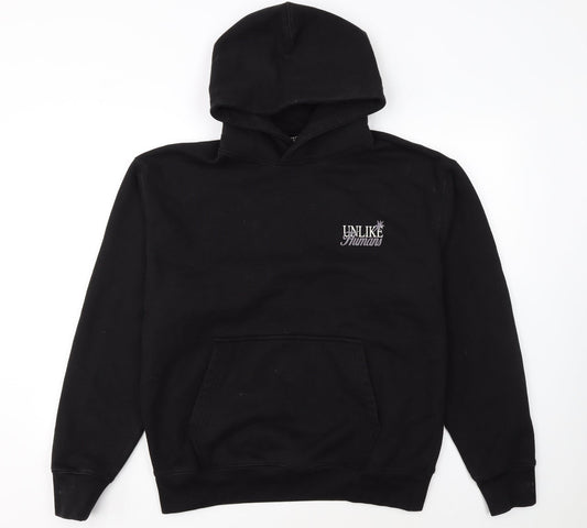 Unlike Humans Men's Black Pullover Hoodie S Graphic Print