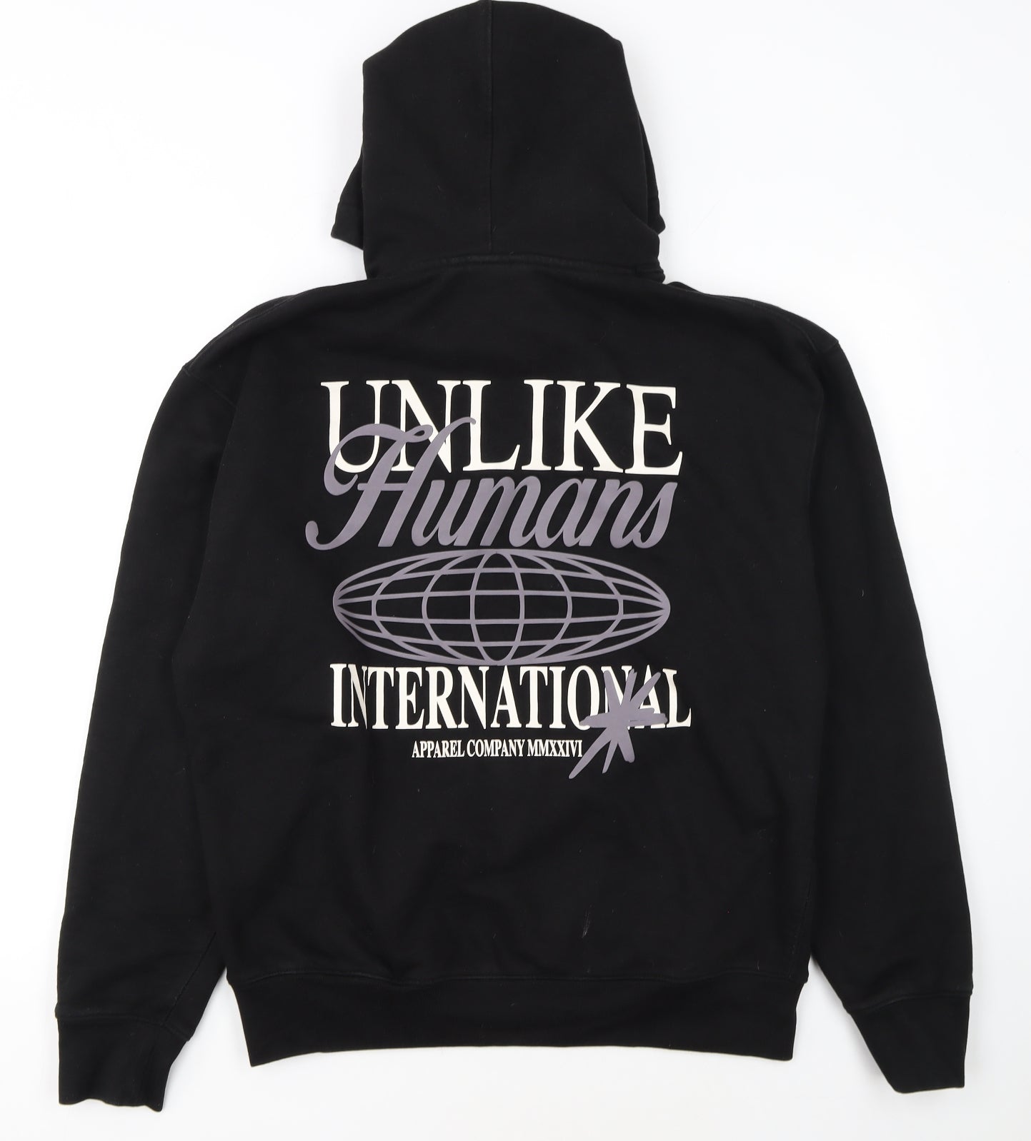 Unlike Humans Men's Black Pullover Hoodie S Graphic Print