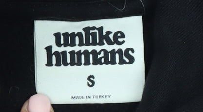 Unlike Humans Men's Black Pullover Hoodie S Graphic Print