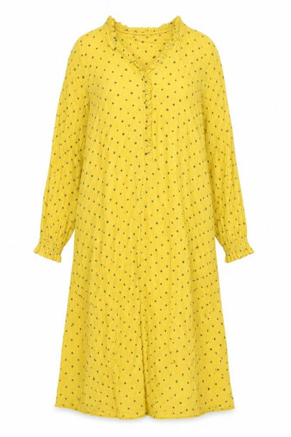 Marks and Spencer Women's Yellow A-Line Midi Dress Size S
