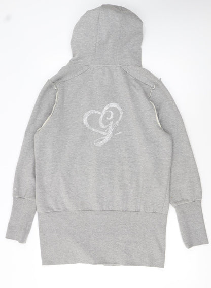 Golddigga Women Grey Size 16 Full Zip Hoodie Sweatshirt