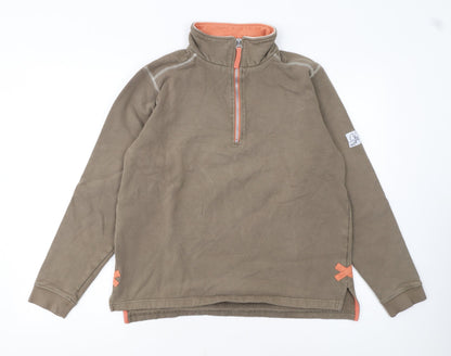 Lazy Jacks Men's Brown 1/4 Zip Fleece Sweatshirt Size S