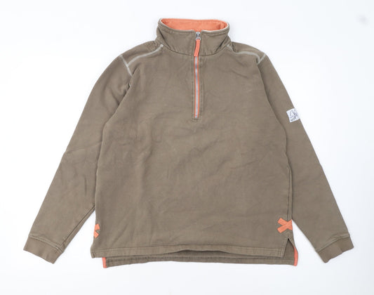 Lazy Jacks Men's Brown 1/4 Zip Fleece Sweatshirt Size S