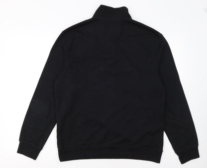 Soul Star Men's Black 1/2 Zip High Neck Fleece Sweatshirt Size M