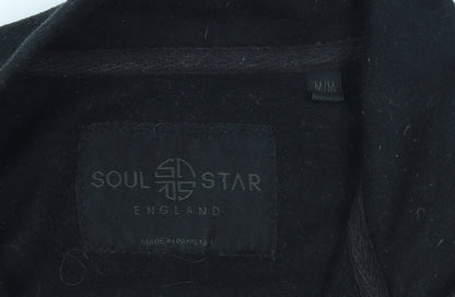 Soul Star Men's Black 1/2 Zip High Neck Fleece Sweatshirt Size M