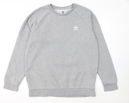 Adidas Mens Grey Regular Fit Crew Neck Sweatshirt M