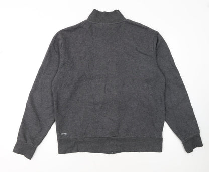 Adidas Men's Grey Track Jacket L Full Zip Cotton Blend Activewear