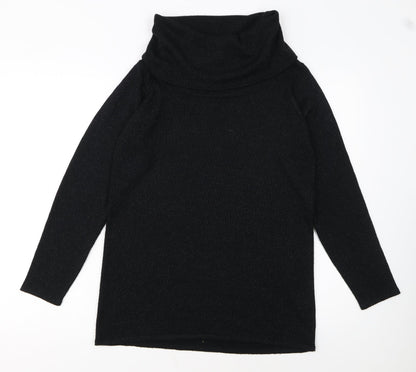 Style by EWM Women's Black Roll Neck Long Sleeve Pullover Jumper Size S