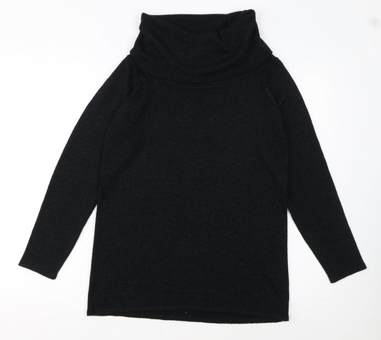 Style by EWM Women's Black Roll Neck Long Sleeve Pullover Jumper Size S