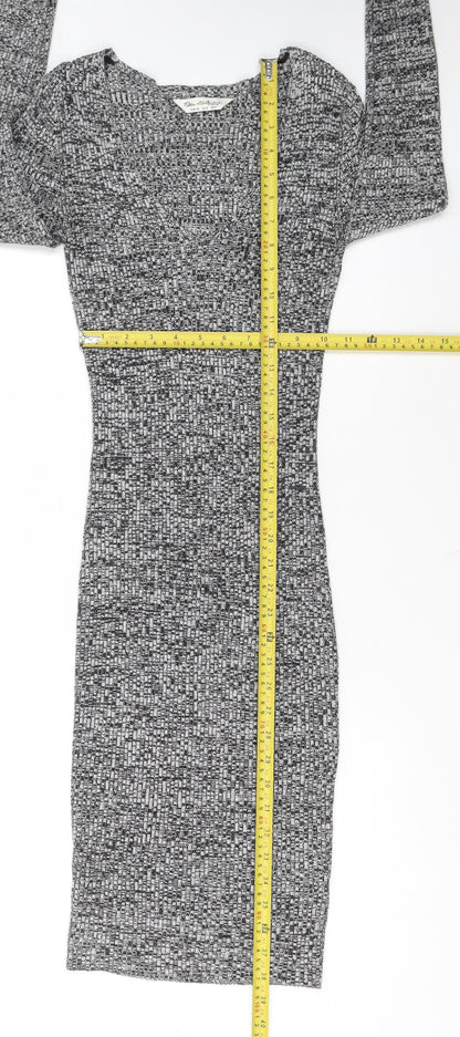 Miss Selfridge Women’s Grey Knit Bodycon Dress Size 8