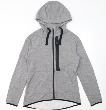 Crane Womens Grey Full Zip Hooded Sweatshirt Small 8-10