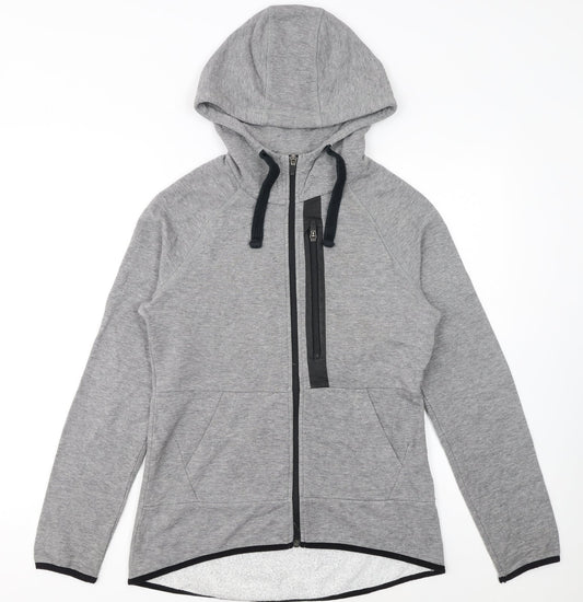 Crane Womens Grey Full Zip Hooded Sweatshirt Small 8-10