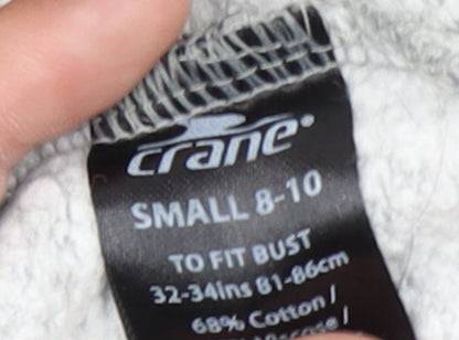 Crane Womens Grey Full Zip Hooded Sweatshirt Small 8-10