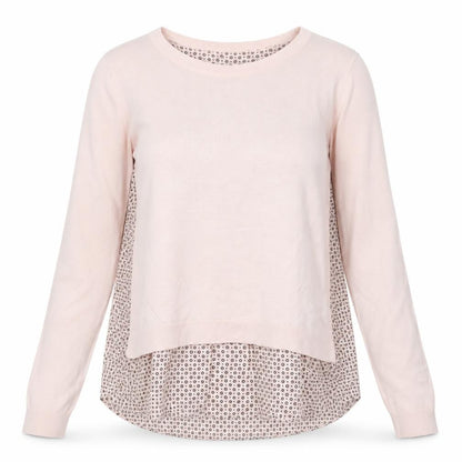 Next Women's Pink Crew Neck Long Sleeve Layered Pullover Jumper Size 8