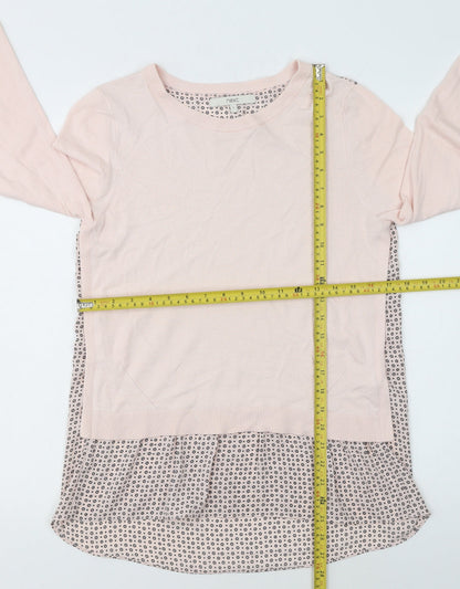 Next Women's Pink Crew Neck Long Sleeve Layered Pullover Jumper Size 8