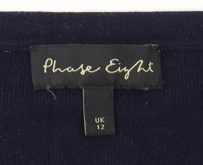 Phase Eight Women’s Blue Viscose Long Sleeve Pullover Jumper UK 12
