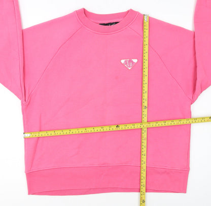 Couture Women's Pink Crew Neck Pullover Sweatshirt UK 8