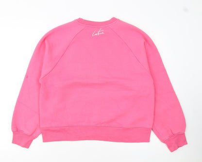 Couture Women's Pink Crew Neck Pullover Sweatshirt UK 8