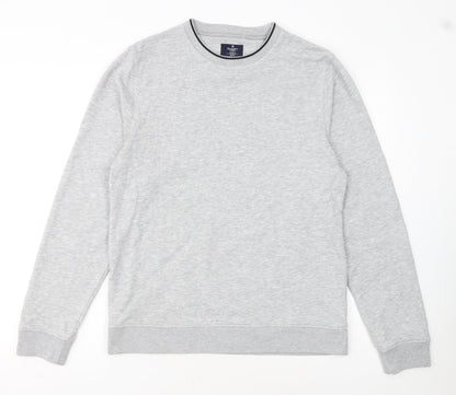 Hackett London Men's Grey Classic Fit Cotton Sweatshirt Medium