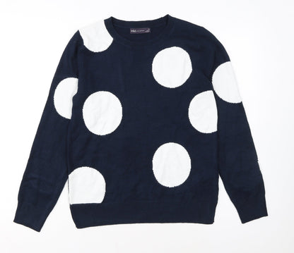 Marks and Spencer Women’s Blue Polka Dot Acrylic Jumper Size 10