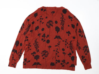 Marks and Spencer Women’s Brown Floral Knit Jumper UK 18