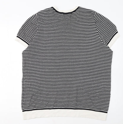 TU Women’s Black White Short Sleeve Jumper Size 22 Knit Classic Style