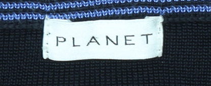 Planet Women’s Black A-Line Knit Midi Skirt Size M Button Front