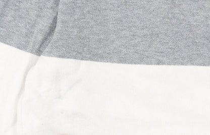 Tommy Hilfiger Men’s Grey Striped V-Neck Cotton Jumper Size S