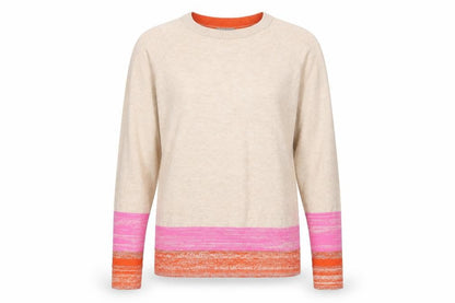 Oliver Bonas Womens Beige Crew Neck Knit Jumper Size 8