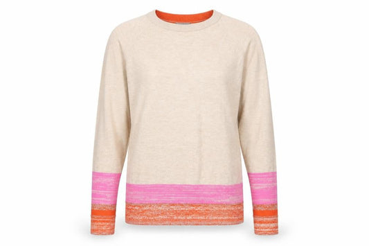 Oliver Bonas Womens Beige Crew Neck Knit Jumper Size 8