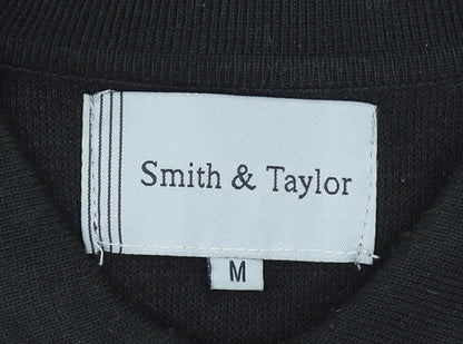 Smith & Taylor Men's Black Argyle Long Sleeve Polo - Size M