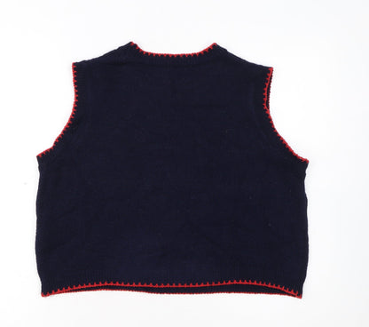 ASOS DESIGN Women’s Blue Lobster Knit Sleeveless Jumper Vest Size S