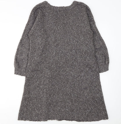 White Stuff Women's Grey Wool Blend Jumper Dress Size 16