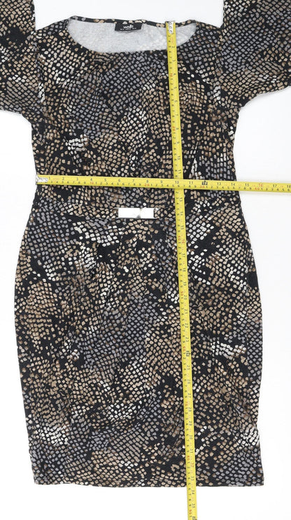 Wallis Women's Multicoloured Size 14 Sheath Dress with Buckle Detail
