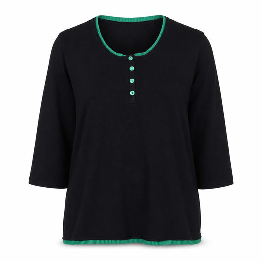 Micha Women's Black Henley Knit Jumper XL