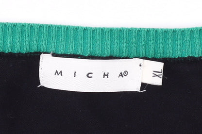 Micha Women's Black Henley Knit Jumper XL