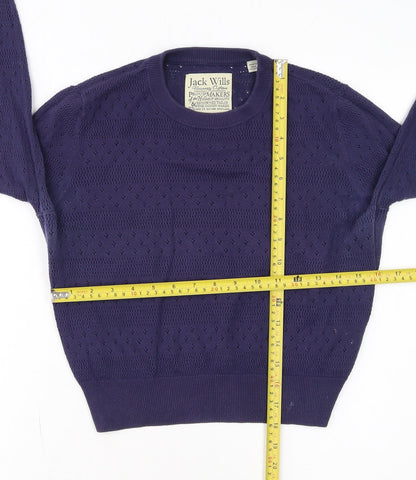 Jack Wills Women's Purple Knit Crew Neck Jumper Size 10