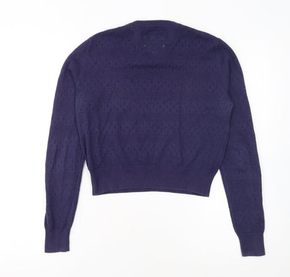 Jack Wills Women's Purple Knit Crew Neck Jumper Size 10