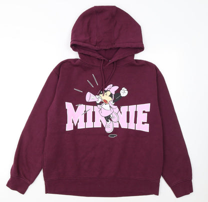Disney Women’s Burgundy Minnie Mouse Pullover Hoodie Size 10/12