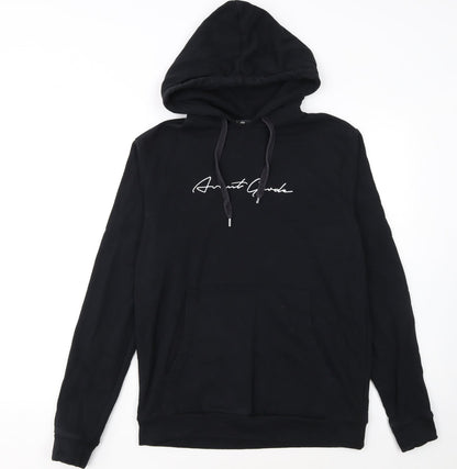 Avant Garde Paris Men's Black Pullover Hoodie M Logo Graphic Sweatshirt