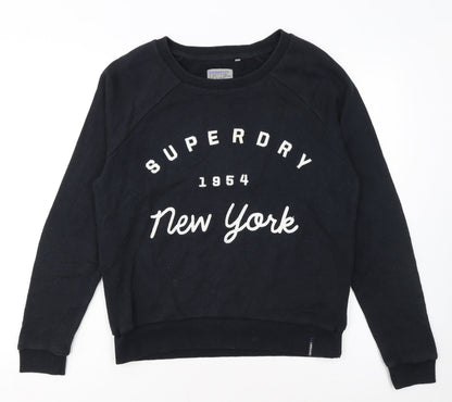 Superdry Women's Black Medium Pullover Sweatshirt New York Logo