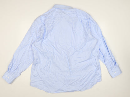 Marks and Spencer Men’s Blue Regular Fit 18” Cotton Dress Shirt
