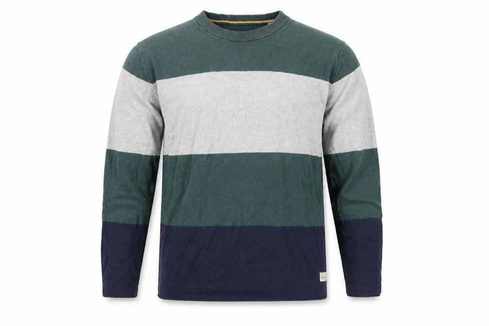 Jack & Jones Mens Multicoloured Cotton Striped Crew Neck Jumper L