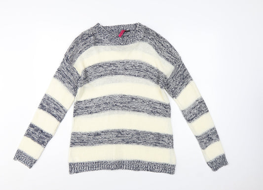 Elegant Collection Women’s Multicoloured Stripe Knit Jumper Size S