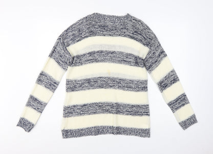 Elegant Collection Women’s Multicoloured Stripe Knit Jumper Size S