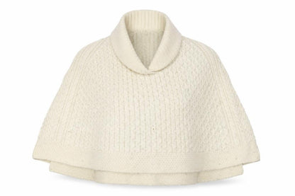 Islander Women's Ivory Merino Wool Roll Neck Cape Jumper Size M