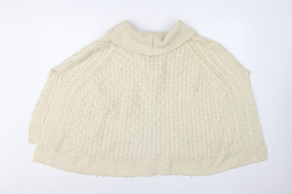 Islander Women's Ivory Merino Wool Roll Neck Cape Jumper Size M